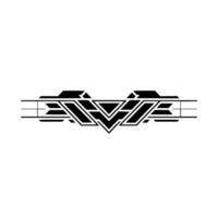Geometric Art Deco Element, Black and White, Abstract Ornament vector