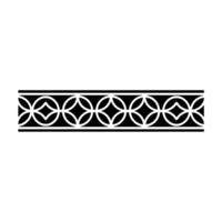 Geometric Border Repeating Circles Diamonds, Minimalist Style vector
