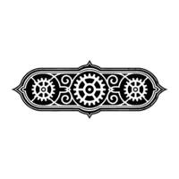 Decorative Steampunk Gear Border on White vector