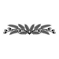 Elegant Black Floral Divider Ornament on Gradiant Background vector