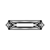 Ornate Black White Rectangular Border Frame on Light Gray Background vector