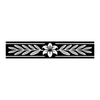 Elegant Black White Floral Border Classic Lily Motif vector