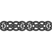 Ornate Black Floral Border on White Background, Decorative Element vector