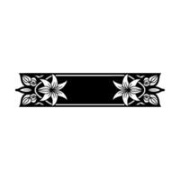 Elegant Floral Element Black and White Frame, Decorative Border vector