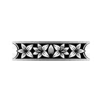 Floral Border , Black and White, Geometric, Elegant, vector