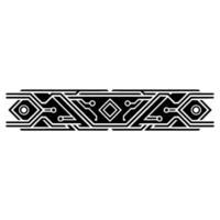 Futuristic Circuit Board Border Element, Black White, Isolated vector