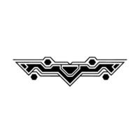 Geometric Black White Digital Border with Teal Accent vector