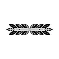 Elegant Black Leaf Border on White Background Decorative vector