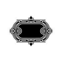 Ornate Black and White Label with Space For Text vector
