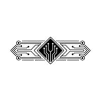 Tech Circuit Board , Minimalist , Data Transfer Concept vector