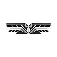 Minimalist Wheat Emblem, Geometric Black and White vector