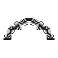 Elegant Black and White Floral Archway Element vector