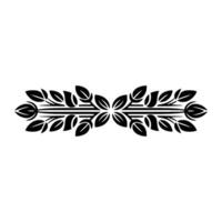Black Leaf Ornament Elegant Botanical on White Background vector