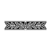 Elegant Leaf Border in Black and White, Minimalist vector