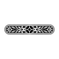Ornamental Floral Border in Black and White, Decorative Element vector
