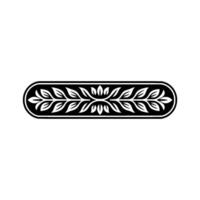 Ornate Black and White Leaf Border Element vector