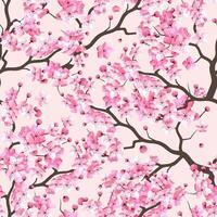 Pink flowering blossom pattern design vector
