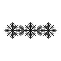 Minimalist Snowflake Border in Black on White vector