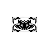 Elegant Lotus Flower and Leaf in Monochrome vector
