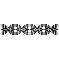 Decorative Border Intertwined Floral Pattern on White vector