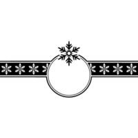 Minimalist Snowflake Label Or Card in Black and White vector