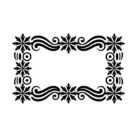 Elegant Black White Frame with Snowflake Swirls Illustration vector