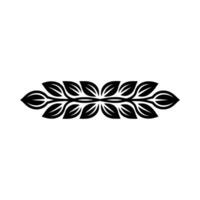 Elegant Black Leaf Motif on White Background, Decorative Border vector