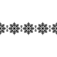 Minimalist Snowflake Border on White Background Winter vector