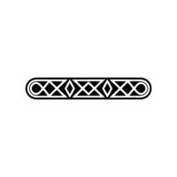 Geometric Element Black Gray Decorative Border on White vector