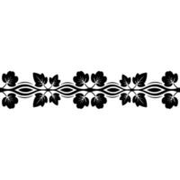 Elegant Black Leaf Border on White Minimalist Decorative Element vector