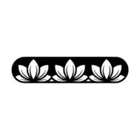 Elegant Lotus Flower Pattern on Black Bar, vector