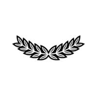 Black Laurel Wreath Emblem, Simple on White vector