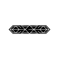 Geometric Ornament Minimalist Black Shape on Creamy White Background vector