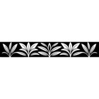 Elegant Leaf Border in Black and White Illustration vector