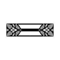 Decorative Floral Banner in Black and White, Botanical Element vector