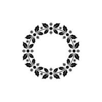 Minimalist Christmas Wreath Ornament with Snowflakes vector