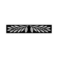 Minimalist Olive Branch Border on Black Rectangle, Illustration vector