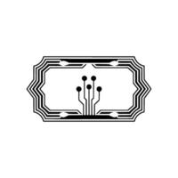 Digital Circuitry Emblem Minimalist Tech on a Neutral Background vector