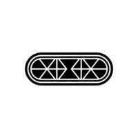 Geometric Capsule Abstract in Black White, Minimalist vector