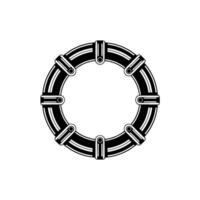 Circular Abstract in Black and White Art Deco Style vector