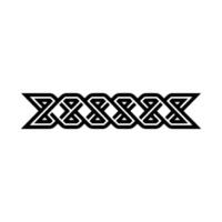 Elegant Black Celtic Knot Border on White Background vector
