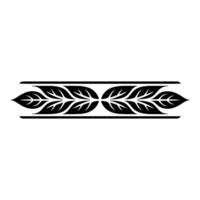 Elegant Leaf Border Black on White, Decorative Element vector