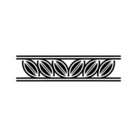 Geometric Leaf Border, Black and White Pattern For Elements vector