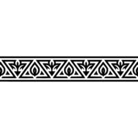 Geometric Floral Border, Black and White Pattern, Elegant vector