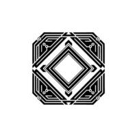 Geometric Circuit Board , Abstract Tech Art on White vector