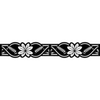 Elegant Floral Border , Decorative Trim, Monochrome Style vector