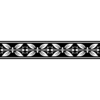 Elegant Black and White Floral Border , Minimalist Pattern vector