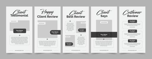Modern client feedback template, Customer review banner design, Testimonial quote layout vector