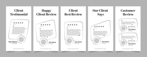Client review template, Clean client testimonial layout design vector