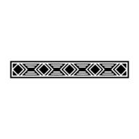Geometric Tribal Border in Black and White vector
